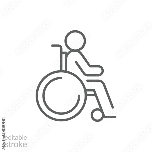 Wheelchair Accessibility Icon Outline Style Thin Line Symbol Editable Stroke