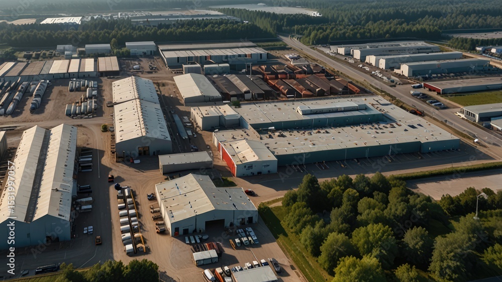 Fototapeta premium Aerial View of Industrial Zone