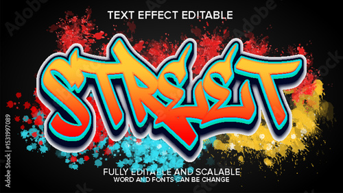 text effect editable urban graffiti vector