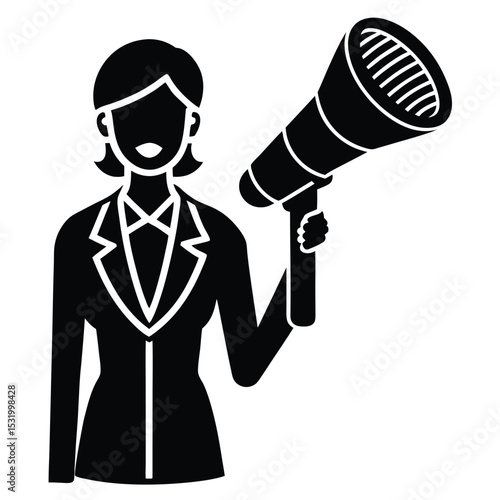 flight attendant element isolated announcement microphone on white background