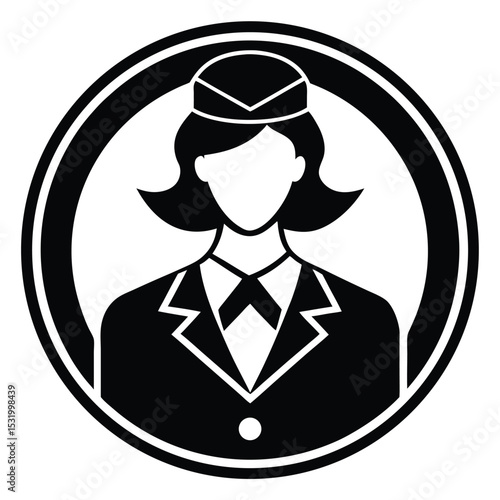flight attendant element isolated aisle sign on white background
