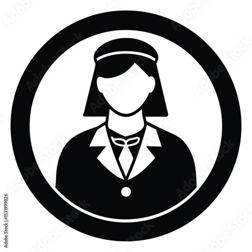 flight attendant element isolated call button icon on white background