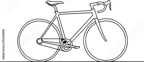 Bicycle isolated on white: A sleek vector silhouette of a sport mountain bike, perfect for cycling, race, or road adventures, featuring wheels, frame, gears, and chain