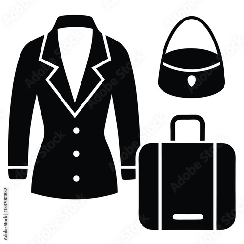 flight attendant element isolated galley equipment on white background