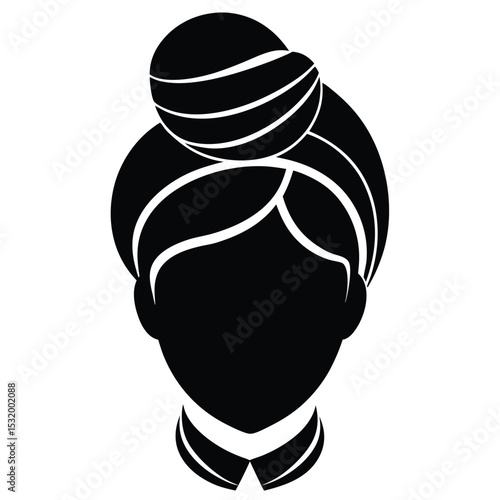 flight attendant element isolated hair bun clip on white background