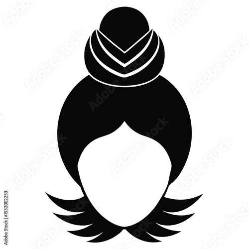 flight attendant element isolated hair bun clip on white background