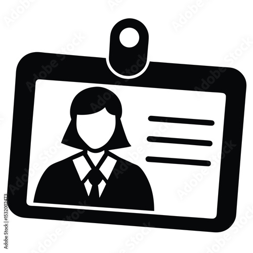 flight attendant element isolated id card on white background