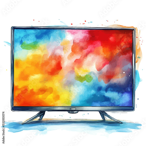 Smart TVs, watercolor clipart vector, isolated on a white background.