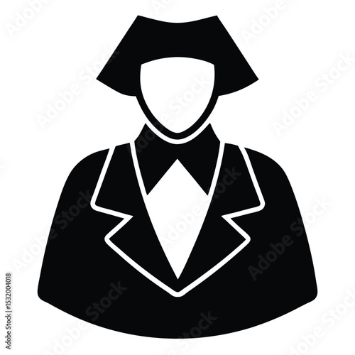flight attendant element isolated napkin on white background
