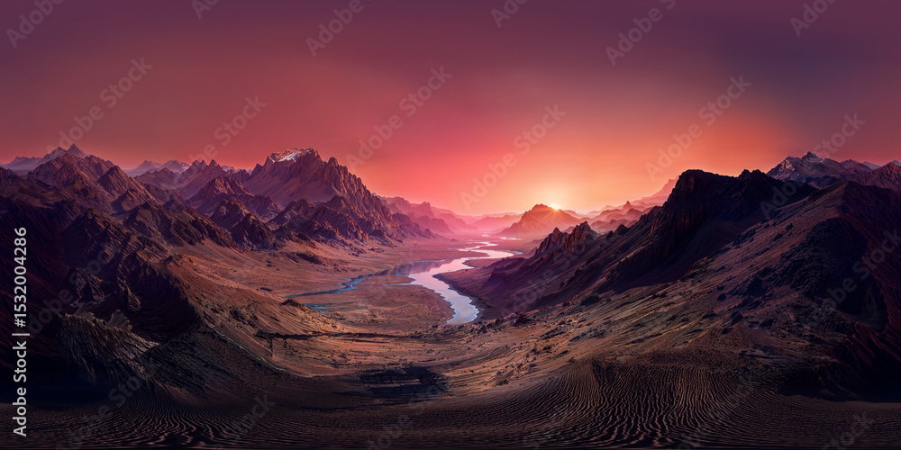 Naklejka premium Alien planet v21 8K VR 360 Equirectangular Spherical Panorama