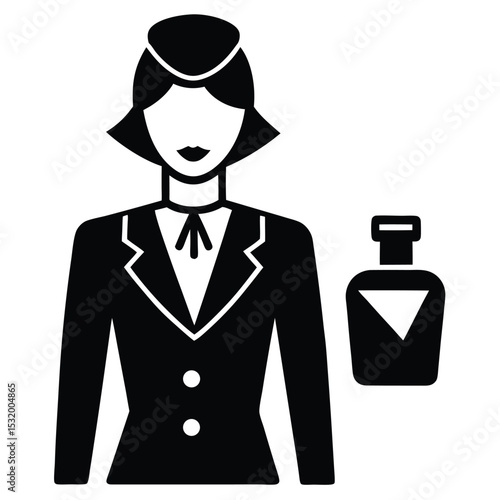 flight attendant element isolated perfume sample on white background