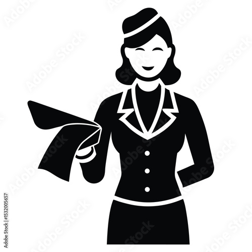 flight attendant element isolated sanitizing wipe on white background