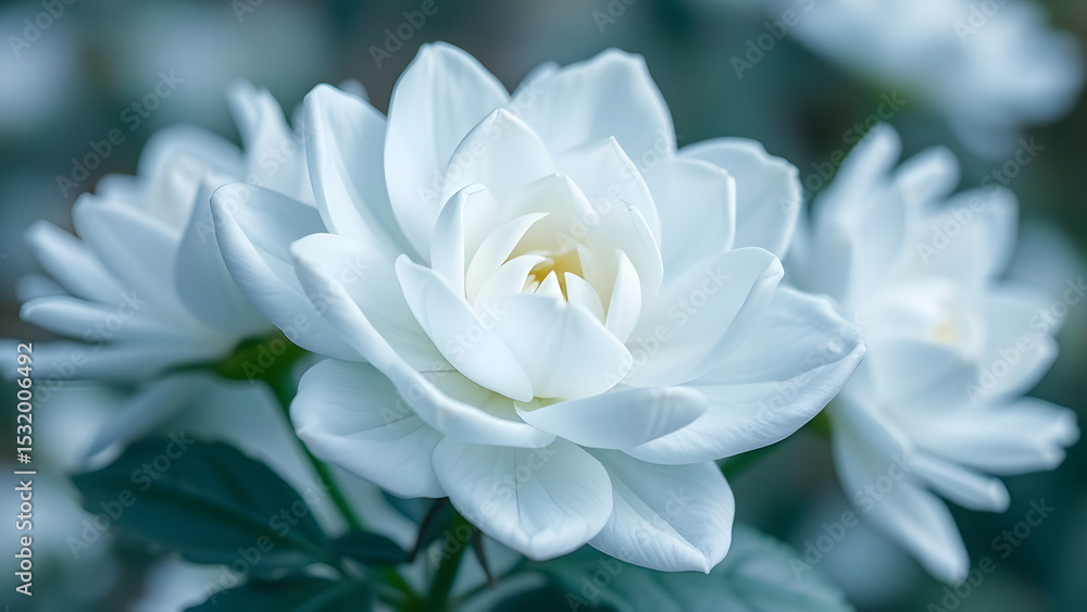 Fototapeta premium Arctic-themed bloom with ice blue to pure white gradients
