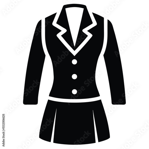 flight attendant element isolated service uniform on white background