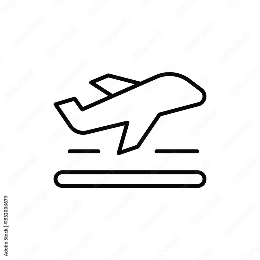 Flight Departure Icon Modern Minimal Outline Vector Illustration Flight Departure Icon Modern Minimal Outline Vector Illustration