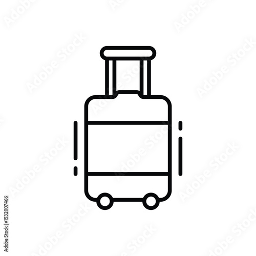 Carry On Luggage Icon Thin Line Outline Style for Airport Travel or Packing Design