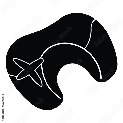flight attendant element isolated travel pillow on white background