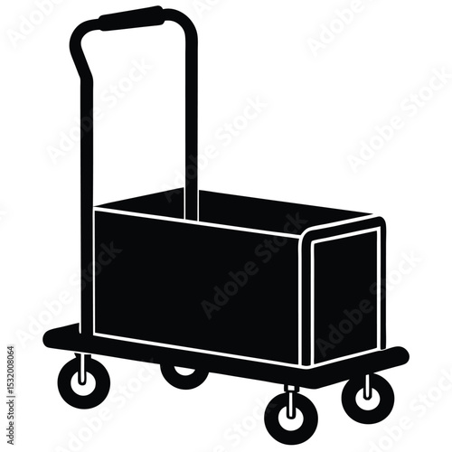 flight attendant element isolated trolley cart on white background
