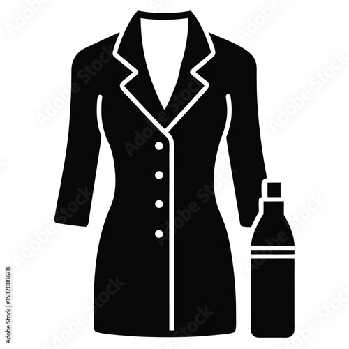 flight attendant element isolated water bottle on white background