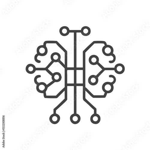 Artificial intelligence brain icon for tech blogs, educational websites, presentations, and innovation design