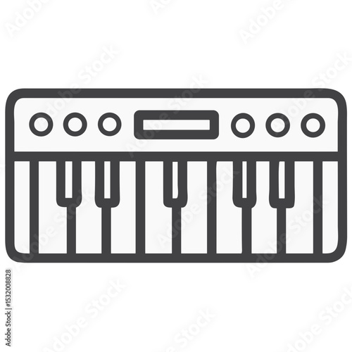 Musical Keyboard Icon for Music Production Blogs, Sound Engineering Websites, Audio Equipment Catalogs, Music Education and Entertainment Graphics