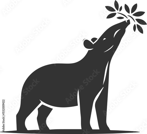 Animal vector silhouette of a tapir