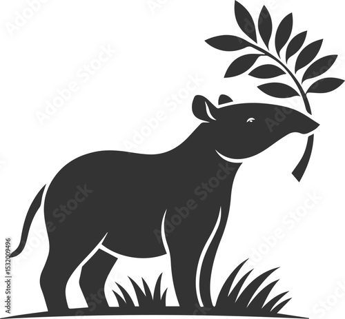Animal vector silhouette of a tapir