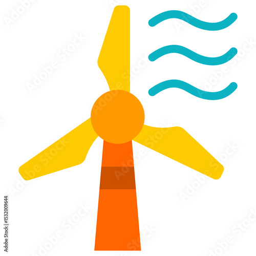windmills flat icon