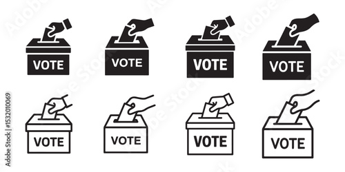 Election Voting Process  A Collection of Ballot Box Icons