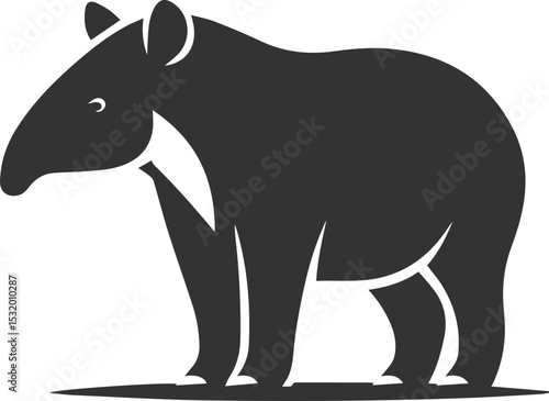 Animal vector silhouette of a tapir