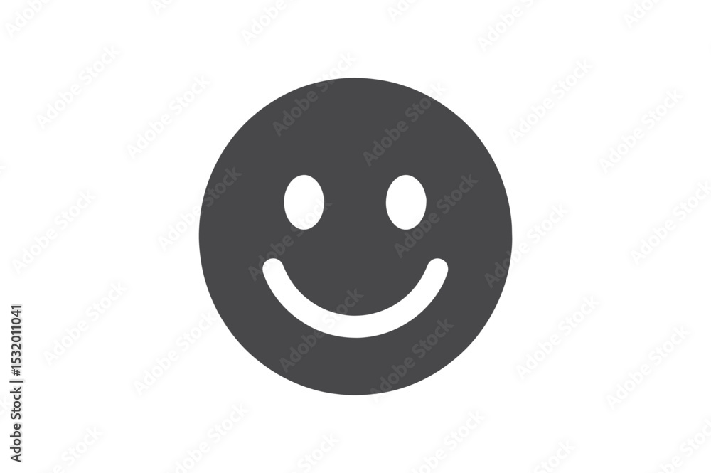 Happy Face silhouette vector with white background Happy Face silhouette vector with white background