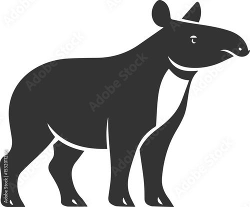 Animal vector silhouette of a tapir
