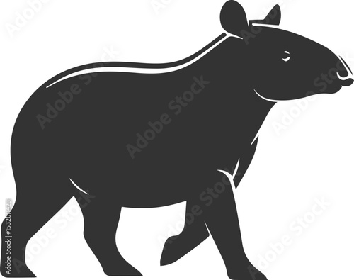 Animal vector silhouette of a tapir