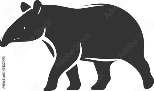 Animal vector silhouette of a tapir