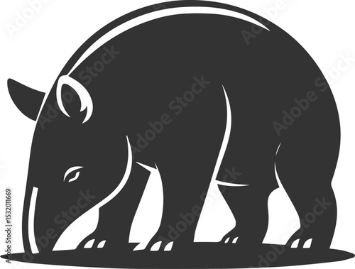 Animal vector silhouette of a tapir