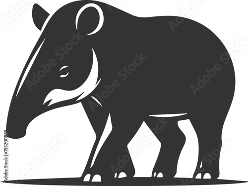 Animal vector silhouette of a tapir