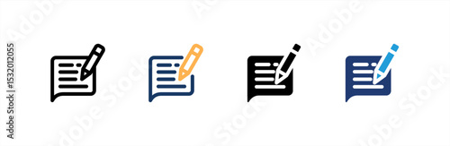 Comment icon set multiple style collection. Vector illustration.