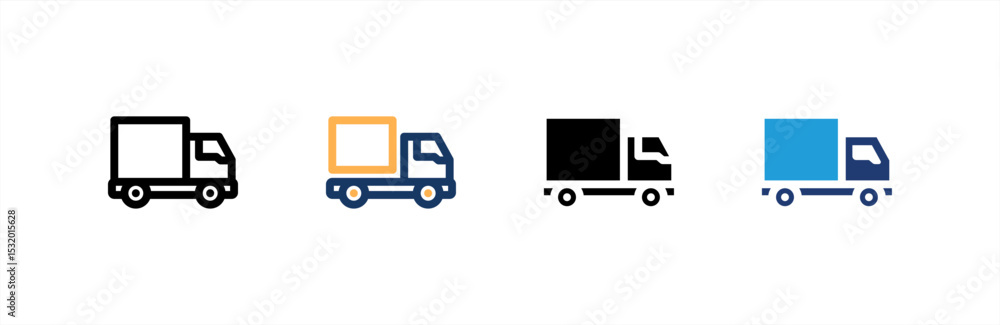 Delivery Truck icon set multiple style collection. Vector illustration. Delivery Truck icon set multiple style collection. Vector illustration.