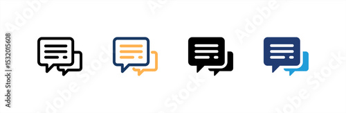 Message icon set multiple style collection. Vector illustration.