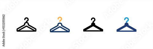 Hanger icon set multiple style collection. Vector illustration.