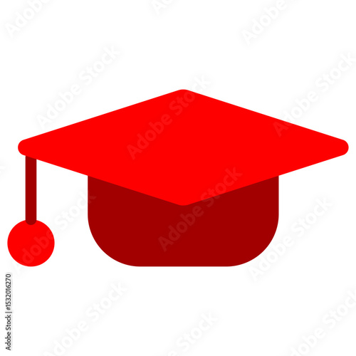 mortar board flat icon