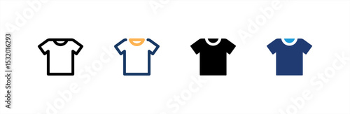 Tshirt icon set multiple style collection. Vector illustration.