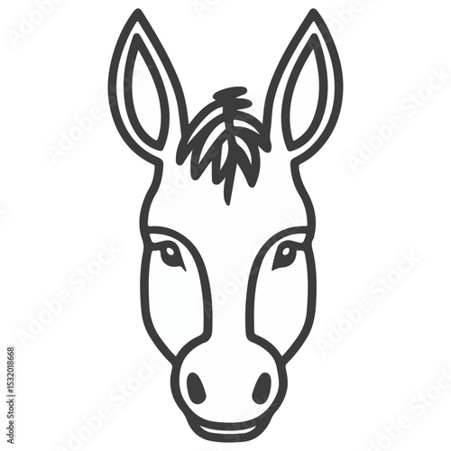 donkey, animal, vector, transparent background, creature, equus asinus, farm, mammal, isolated, nature, cute, mane, wildlife