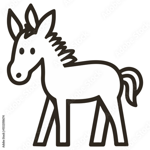 donkey, animal, vector, transparent background, creature, equus asinus, farm, mammal, isolated, nature, cute, mane, wildlife