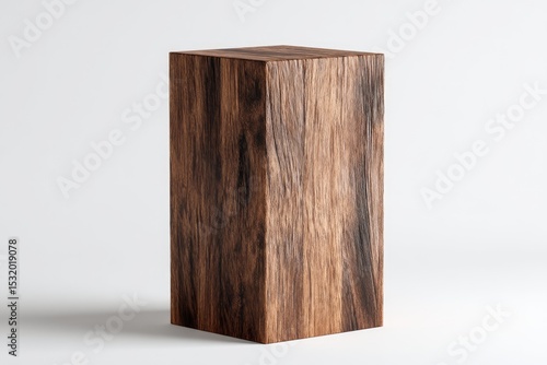 Dark brown wooden block, rectangular, simple, minimalist