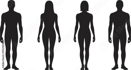 vector silhouette of man and woman