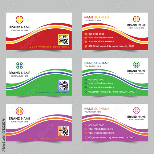 Modern business card design template.