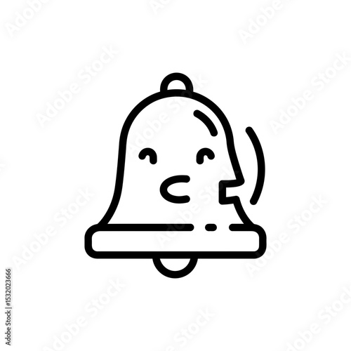Magical bell with talking face and glowing aura