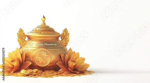 innovative abstract, banner or poster for Dhanteras with Goddess Maa Lakshmi Laxmi Charan for Indian dhanteras and diwali festival celebration