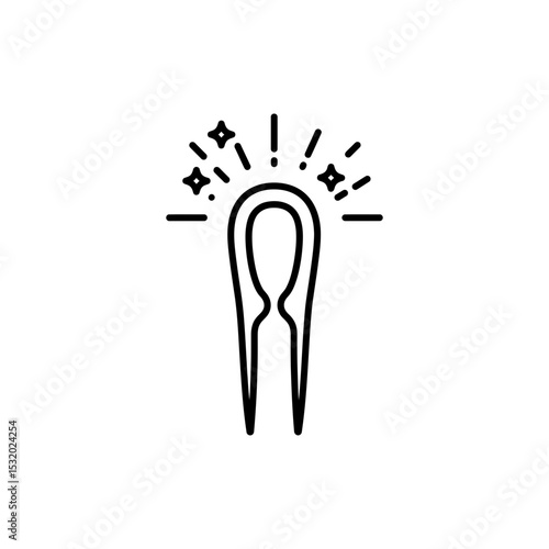 Enchanted hairpin glowing with magical aura